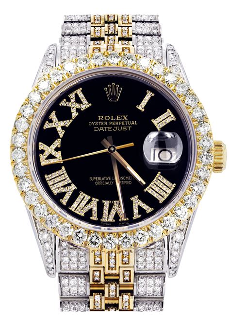 rolex black diamond diamond datejust automatic watch|rolex datejust diamond bezel aftermarket.